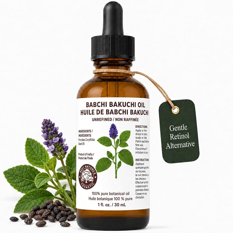Best Nature's Cosmetics Óleo de Bakuchi (Babchi) prensado a frio para o rosto, 30 mL