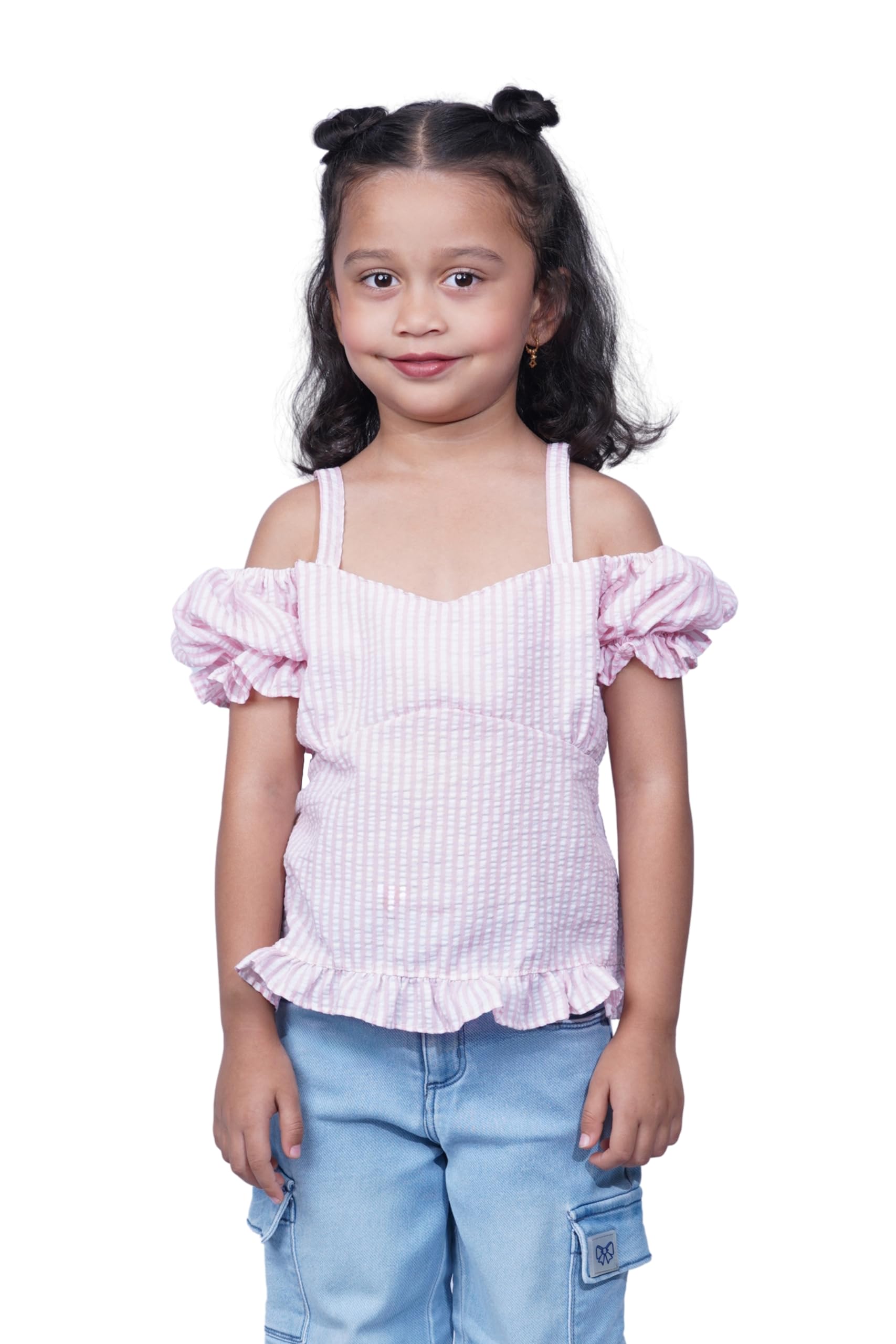 Girls Casual Square Neck Top Cotton Regular Fit Solid (5-6 Years)-image-24