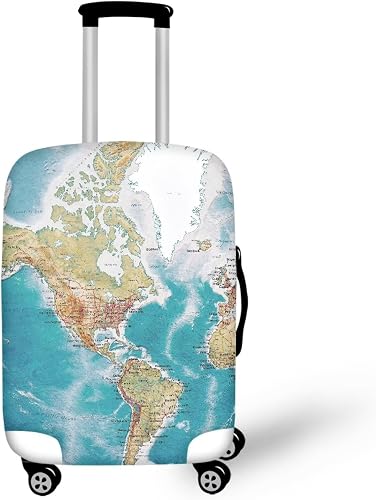 Suitcase Covers for Luggage,Luggage Covers for Suitcase,Travel Luggage Cover Suitable Fits 18-32 Inch Luggage, World Map, M