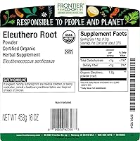 Vista 2 de Frontier Co-op Polvo de raíz Eleuthero, certificado orgánico, Kosher Bolsa a granel de 1 libra Eleutherococcus senticosus (Rupr. ex Maxim.)