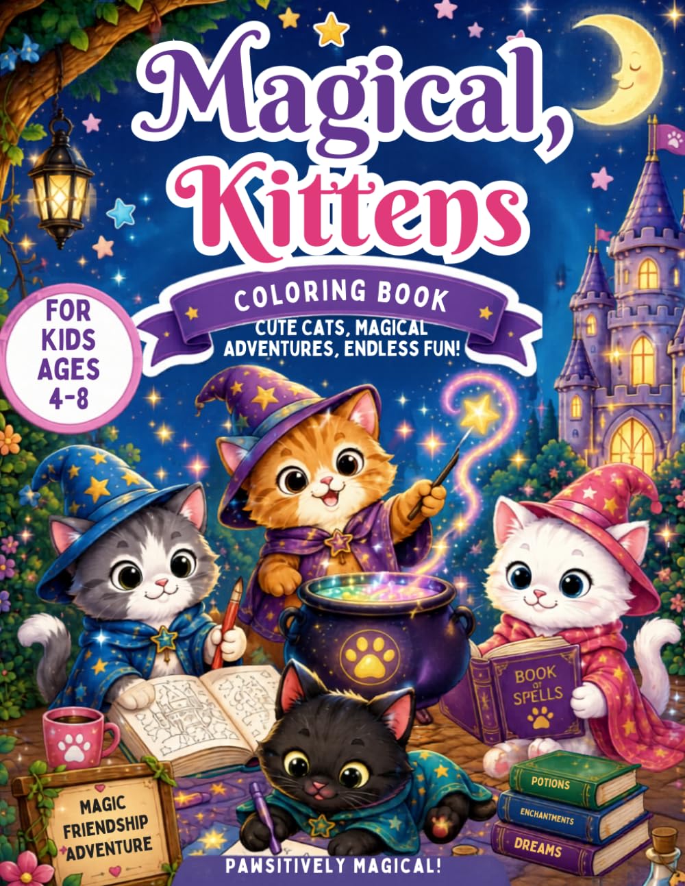 Magical Kitten Coloring Book