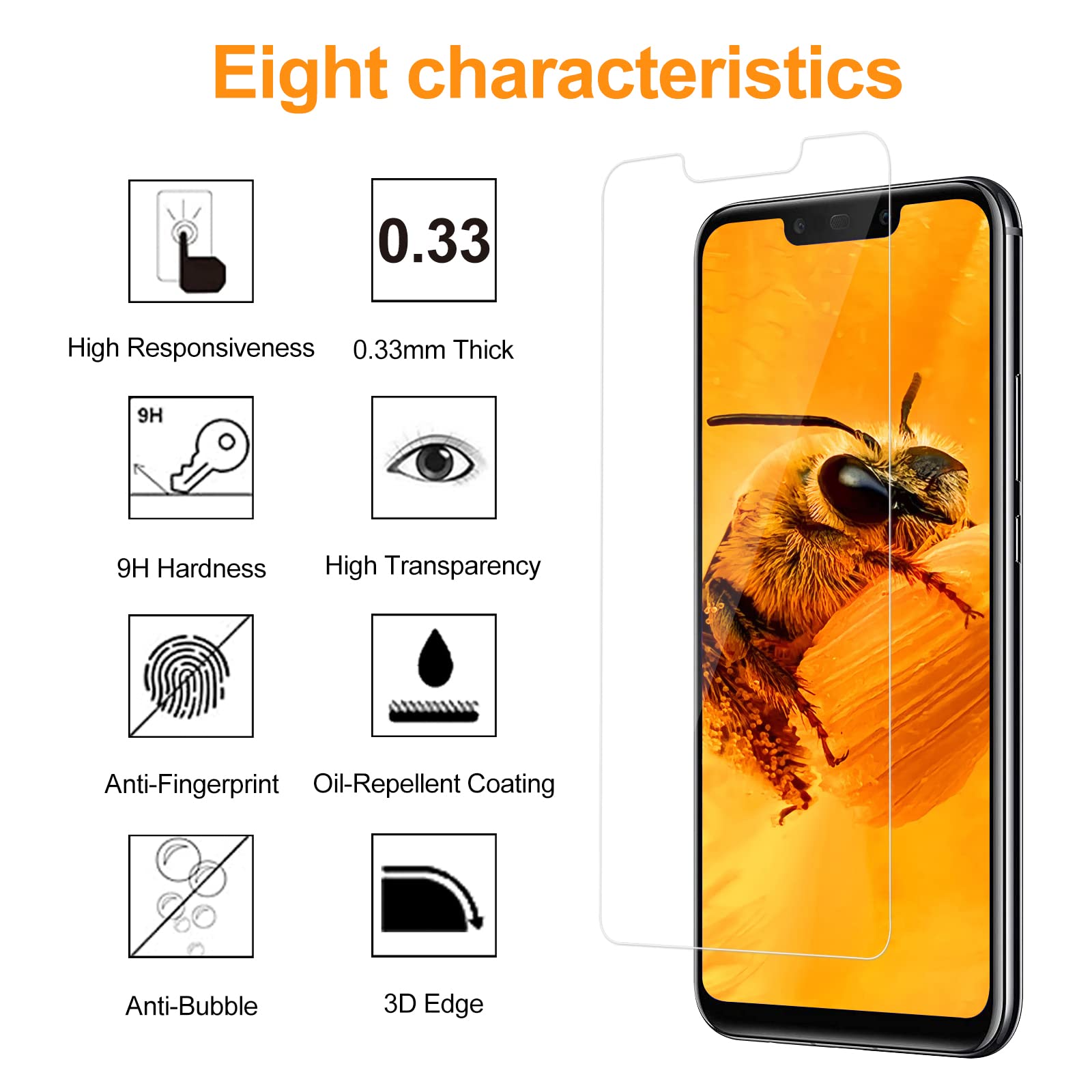 Protection écran Verre Trempé 3D Intégral Pour Huawei Mate 20 Lite - Anti-rayures 9H - Neuf