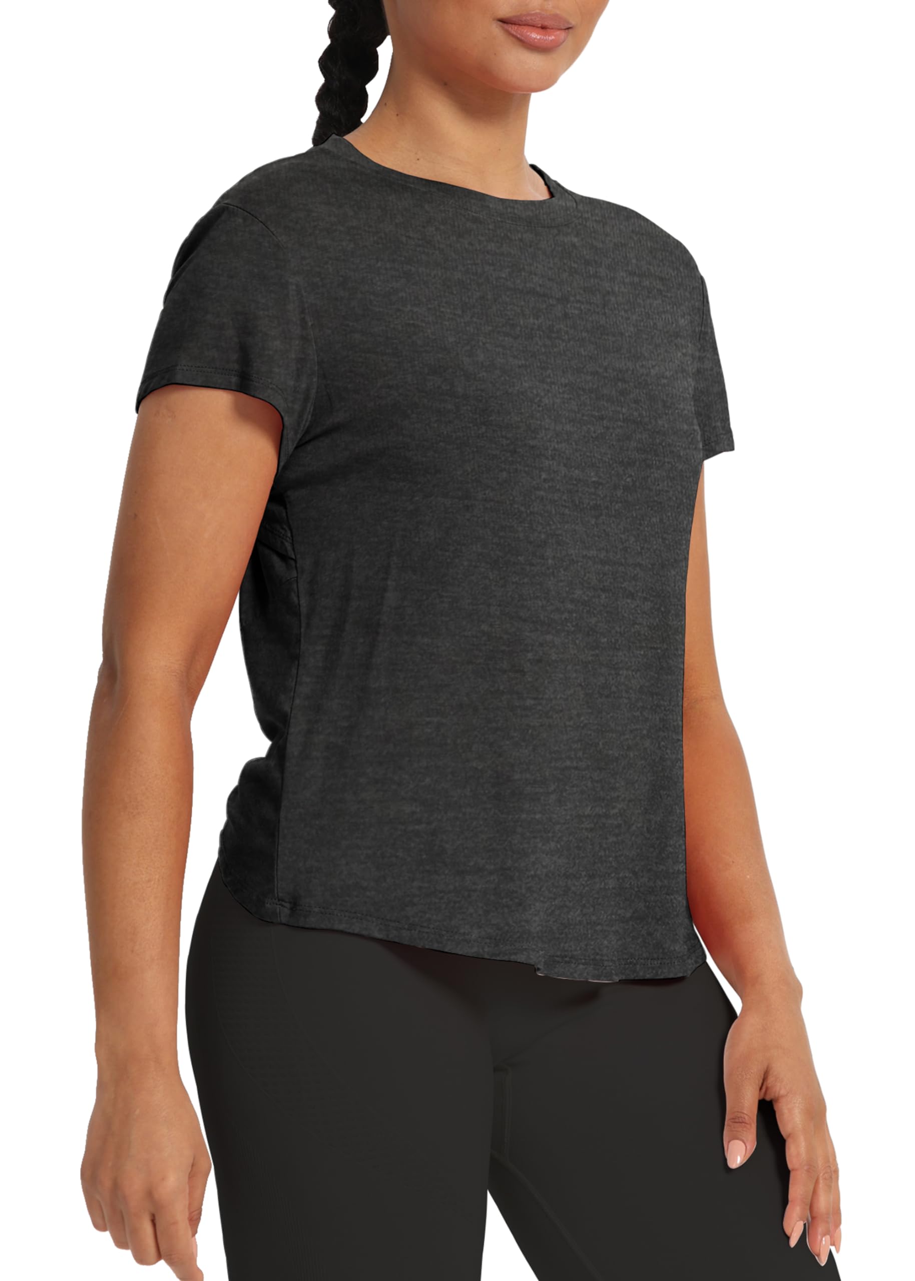 Bestisun Camiseta corta para mujer, camiseta deportiva con espalda cruzada, camisetas recortadas