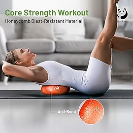 Slim Panda Pilates Ball with Pump, 9 Inch Small Exercise Ball, Anti Burst Mini Yoga Ball for Stability, Workout, Barre, Core Strength, Physical Therapy, Balance, Stretching
