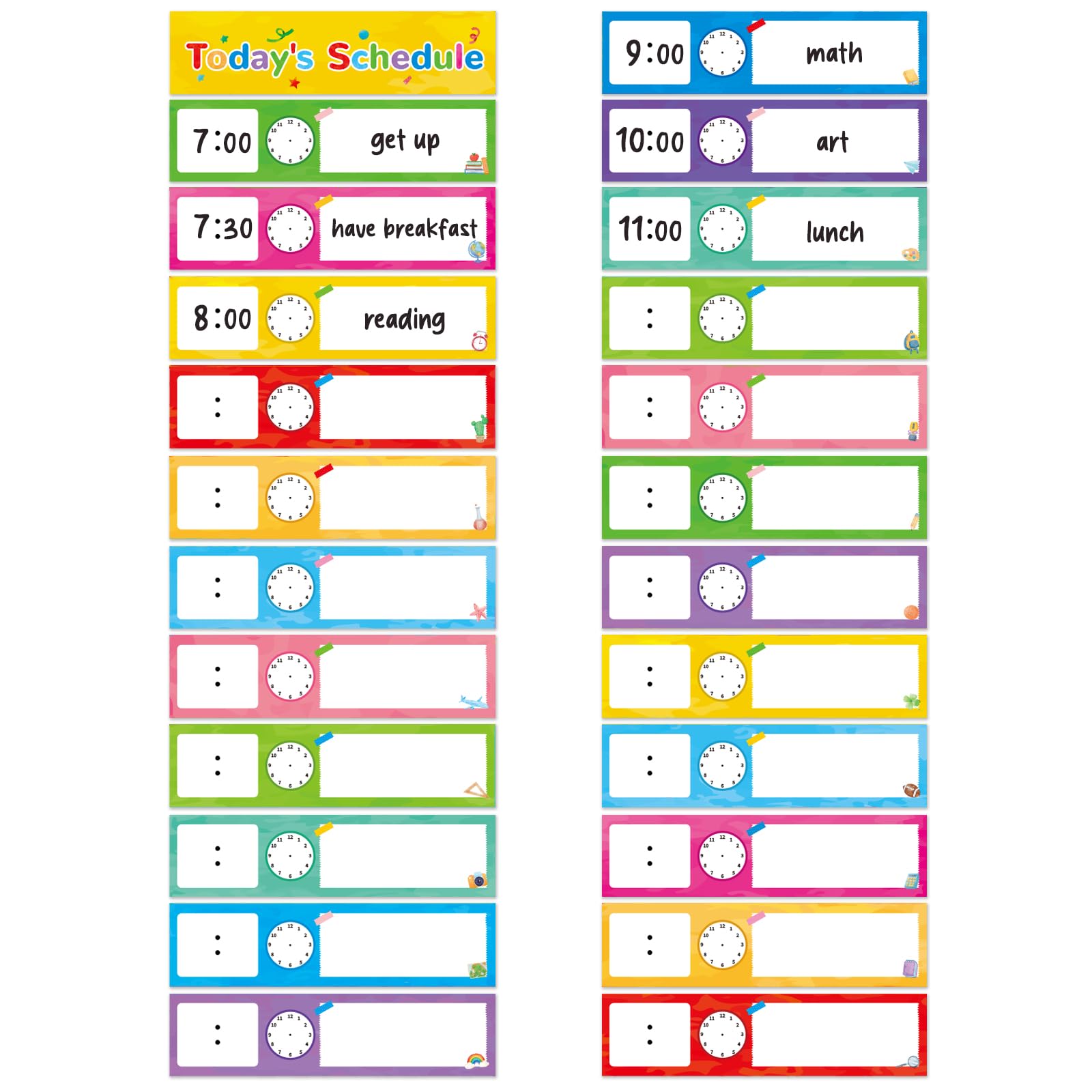 24 Pieces Daily Schedule Cards Schedule Board for Kids Teacher Schedule Chart Daily Routine Plan Classroom Pocket Chart for Office School Homeschool Supplies Decorations
