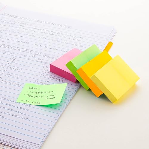 Miniatura 3 de BAZIC - Notas adhesivas de color neón de 1.5 x 2 pulgadas, notas autoadhesivas, almohadillas adhesivas coloridas, reciclables (280 hojaspaquete), 1