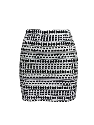 Milumia Womens Striped Geo Print Bodycon Mini Skirt Elegant High Waist Casual Work Skirts