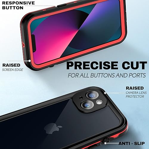 Miniatura 5 de BEASTEK Funda impermeable para iPhone 13 Mini, serie TRE a prueba de golpes, a prueba de polvo, IP68 con protector de pantalla integrado, funda