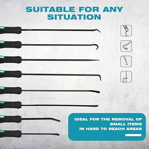 Miniatura 5 de FTIHTRY Juego de 8 piezas de púas y ganchos, juego de herramientas de selección para auto sello de aceitejunta tórica de junta de sello mini ganchos