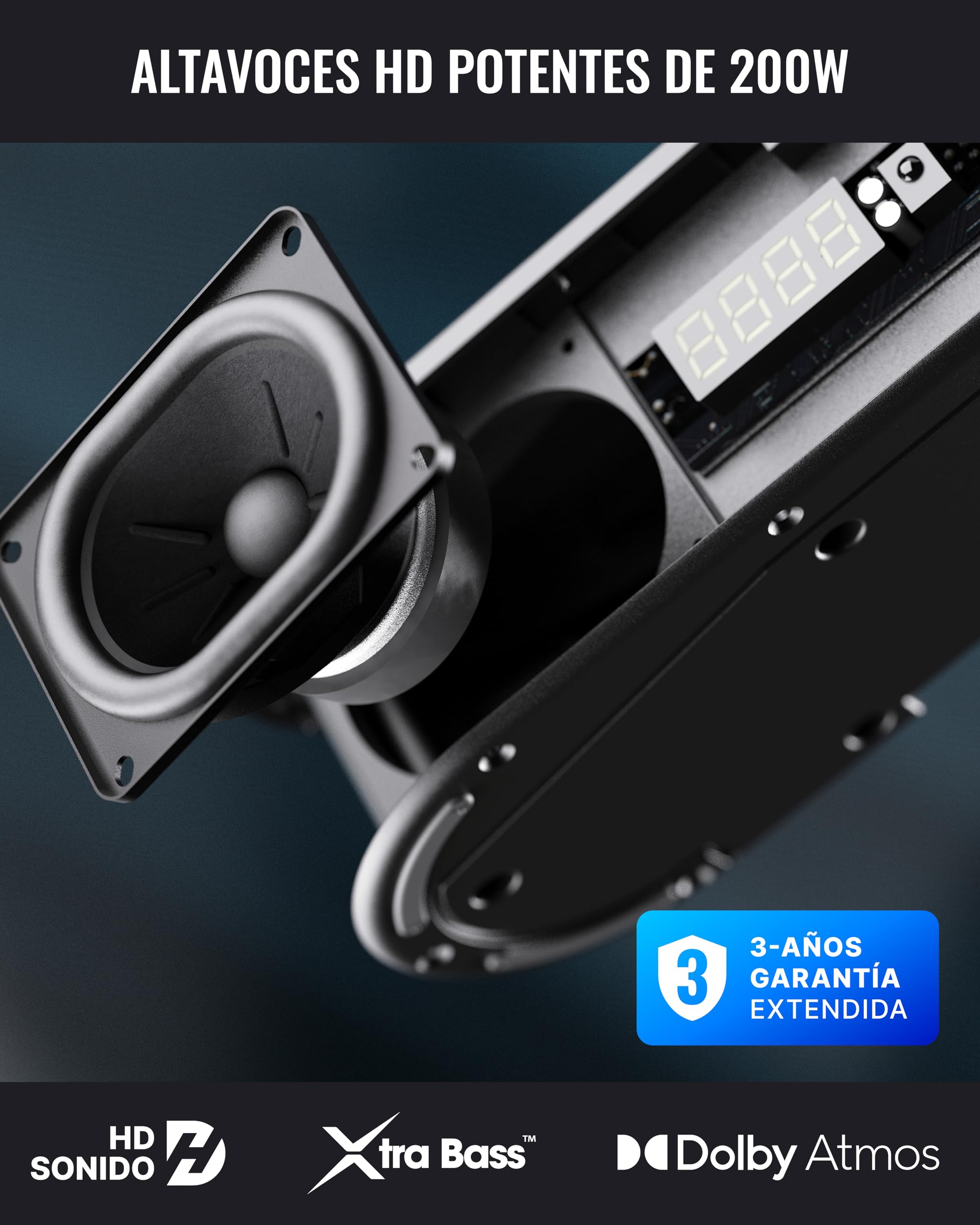MAJORITY Bowfell Axis Atmos Barra de Sonido TV | 200W Home Cinema Soundbar con Subwoofer | 2.1 Dolby Atmos Altavoces para TV con HDMI eARC | Barra de Sonido PC Bluetooth 5.3 | Teatro en Casa Sound Bar