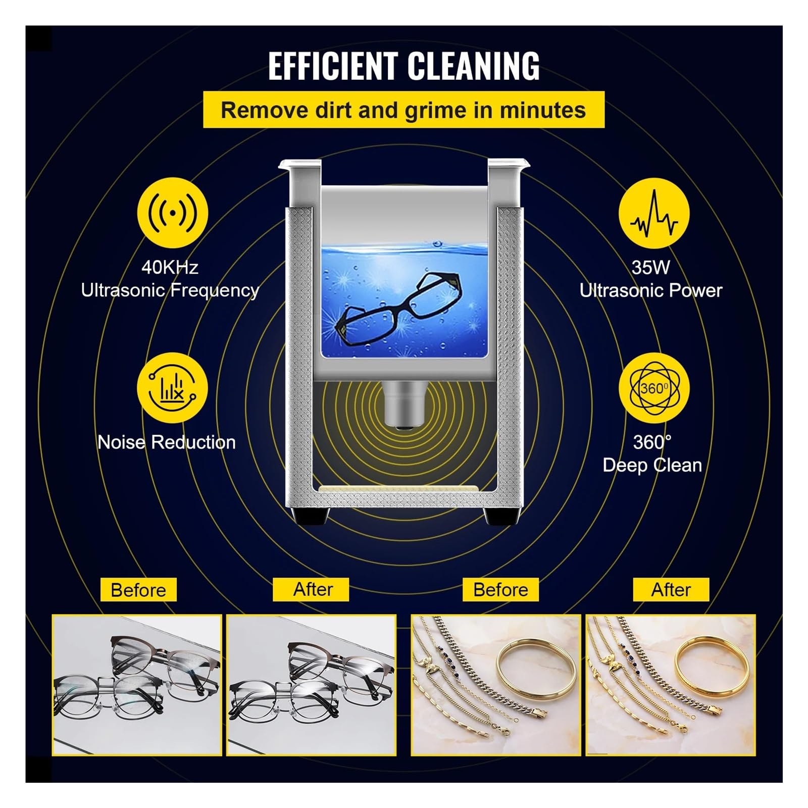Elettrodomestici 0,8L 2L 3L 6L 15L Pulitore a ultrasuoni Lavatrice Portatile Lavastoviglie Lavastoviglie Bagno a ultrasuoni(3L Type A)