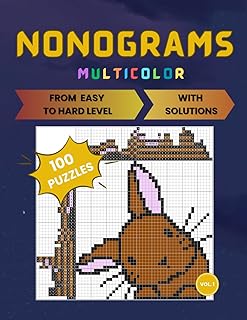 Nonograms multicolor: 100 hanjie picross griddlers puzzles