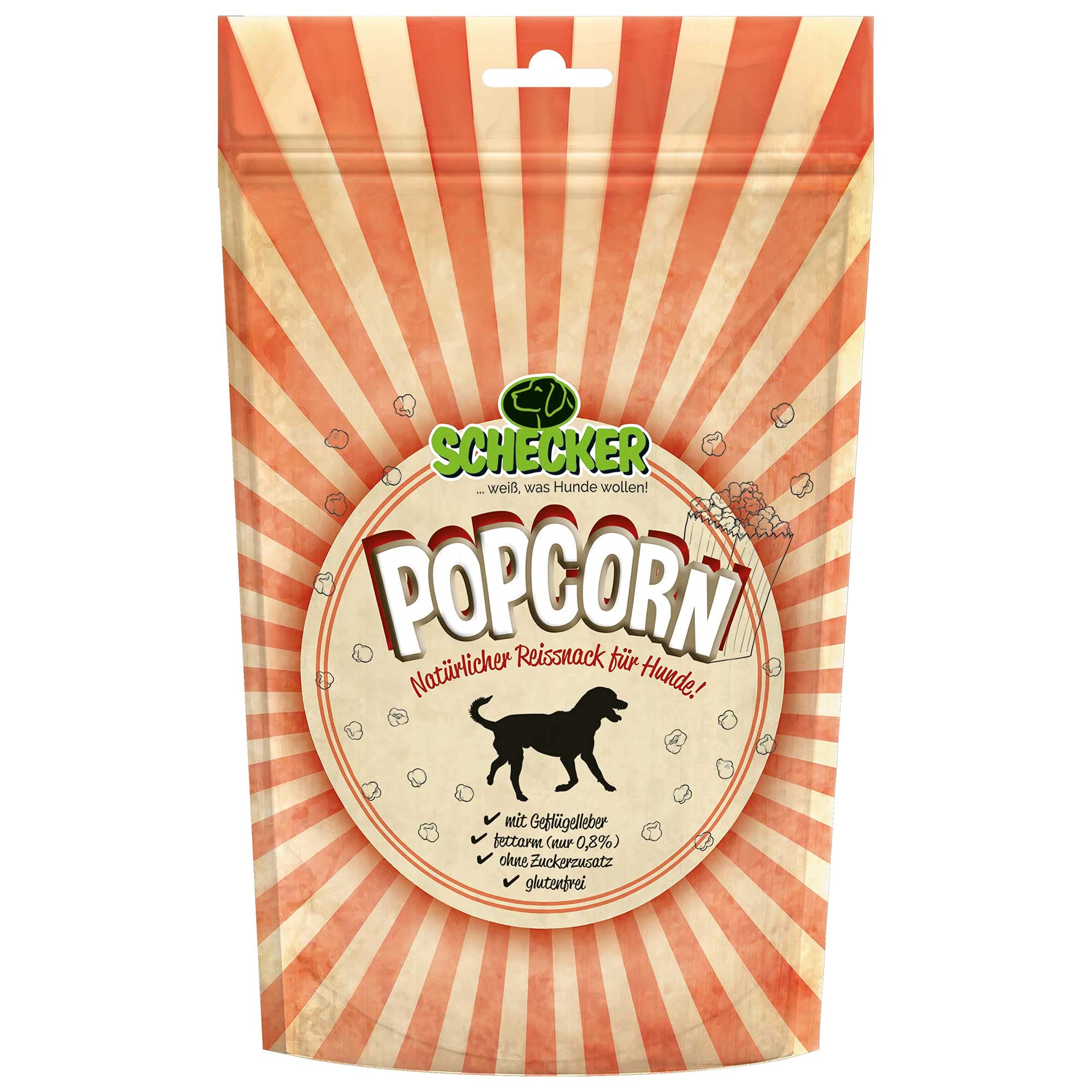 Schecker Hundefutter - Popcorn für Hunde - mit Lebergeschmack - für Diabetiker und Allergiker geeignet 10 x 100g