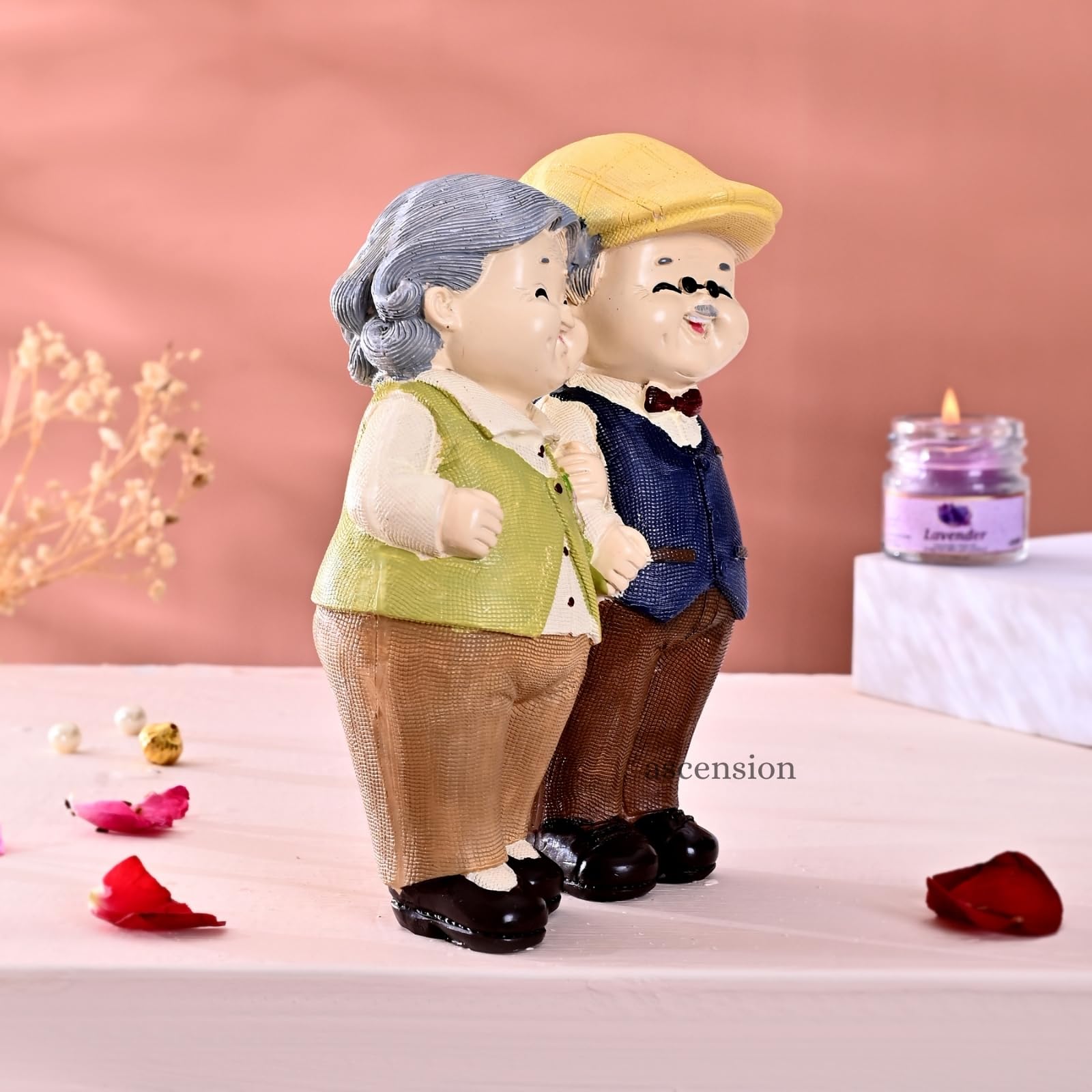 Buy Ascension Resin Old Couple Statue Vintage Old Man & Woman