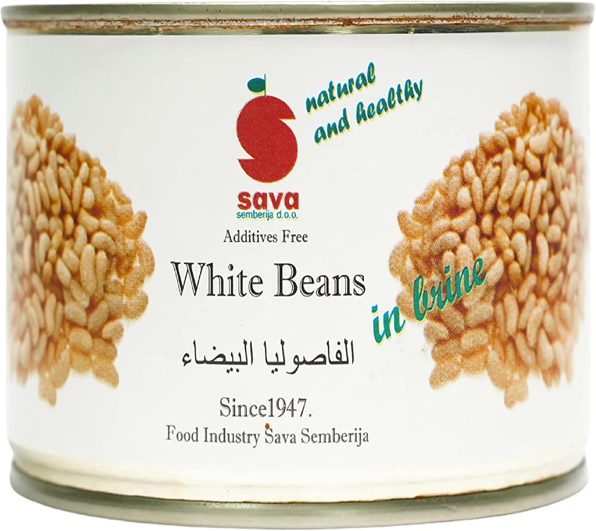 SAVA White Beans in Sauce Pack of 1, 425 grams, Rich Flavour, Natural and Healthy, Sweet n Sour Taste, Pasterized, Addivities Free, Natural Product