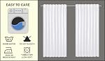 Ensemble de 2,100% Rideau de canard de coton mince blanc,Fenêtre supérieure de l'onglet inverse de Canard de coton Panels-50x63 de pouce,Machine lavable pour un entretien facile