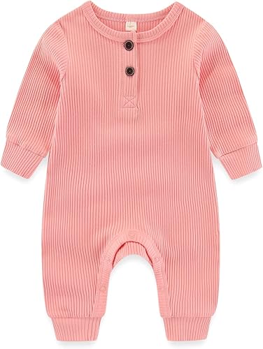 Vista 3 de Mameluco de una pieza para bebés recién nacidos, con puños de manopla, paquete de 3 unidades, manga larga, acanalado, con botones, ropa