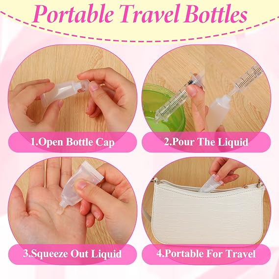Refillable Empty Tubes Bottles, 20 Pcs 5ml Portable Travel Tubes with Syringes Clear Refillable Toothpaste Tubes Soft Squeezable Containers for Sample Shampoo Makeup Facial Cleanser Lip Gloss