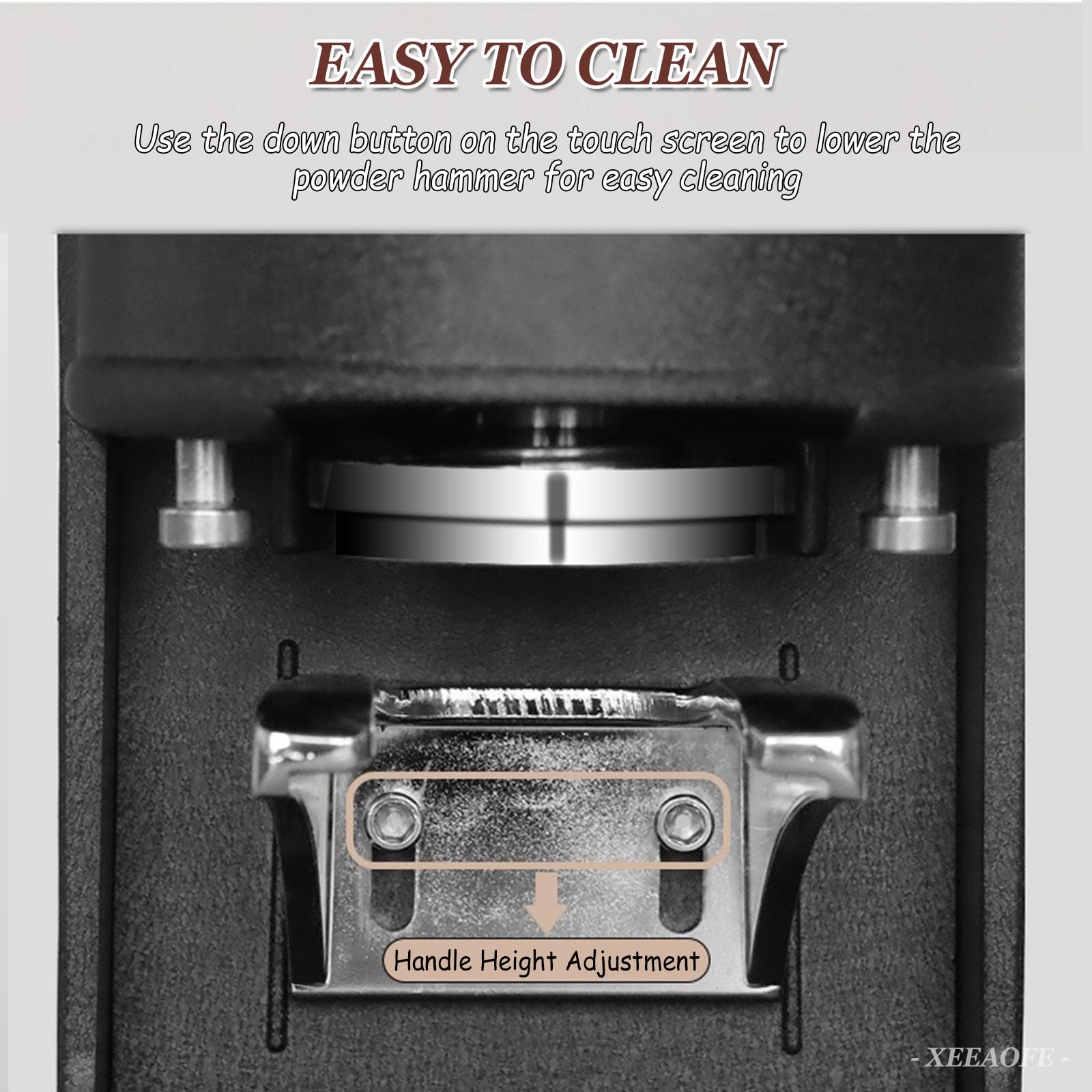 Ubijak do Kawy 58mm, Automatyczna Elektryczna Prasa na Proszek Ziarnisty do Expresso, Ciśnienie 5-30KG, 1 do 3 Regulowanych Czasów Ubijania Black