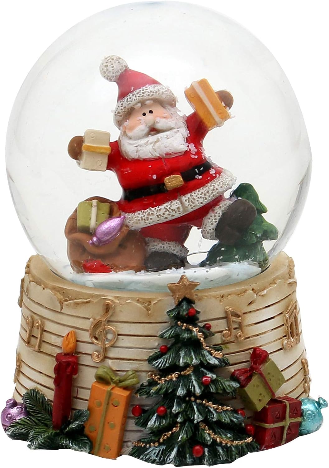 Dekohelden24 - Merry Santa Claus with Gifts - Dimensions H/W/Diameter Ball: Approx. 9 x 7.3 cm Diameter 6.5 cm 501871 Gift