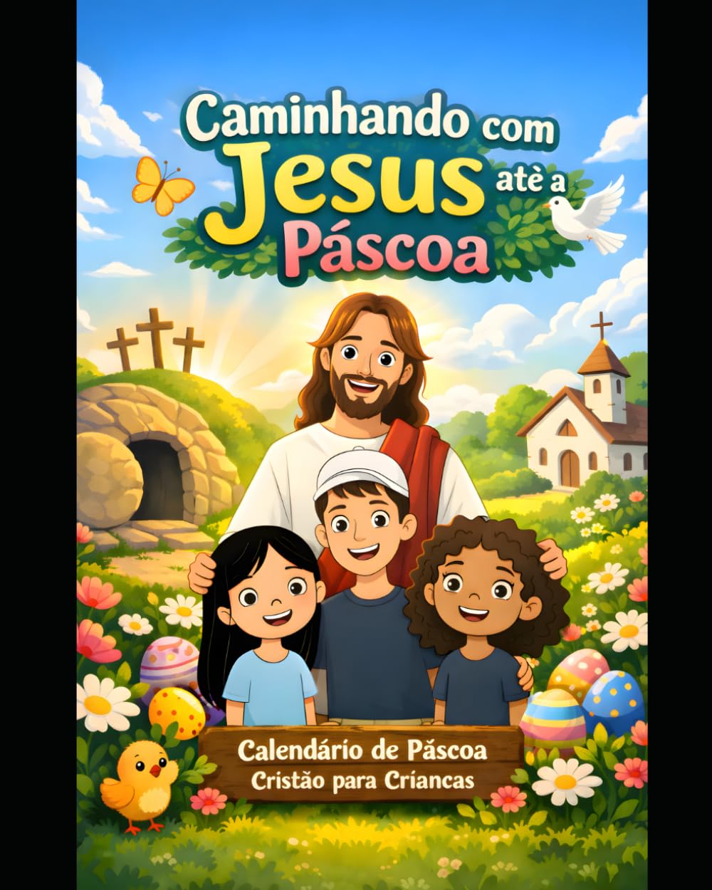 Calendário de páscoa cristão para crianças Caminhando com Jesus atè a páscoa: Devocional Interativo com atividades para fortalecer a fé em familia