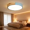 Wood LED Ceiling Light,Modern Dimmable Round Ceiling Lamp for Bedroom Living Room Corridor Kitchen Office (Blue,30cm) [Energy Class E]