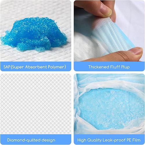 Miniatura 3 de Nobleza Almohadillas para cachorros, 50 almohadillas de orina superabsorbentes de 24 x 23 pulgadas para perros, almohadillas de entrenamiento para
