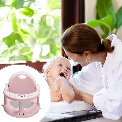 Miniatura 8 de Asiento de baño para bebé recién nacido, silla de baño antideslizante para tina, sillas de baby shower de forma bonita para sentarse en la bañera,