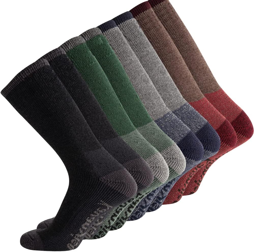 Men's Merino Wool Hiking Socks Breathable Athletic Crew Thicken