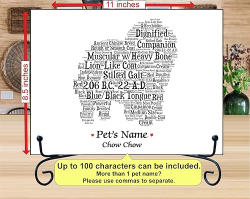 Miniatura 2 de Chow Chow Personalize Dog Wall Art Print | Custom Name | Pet Loss Memorial Present | Gift Wrapped Home Decor | USA Handmade