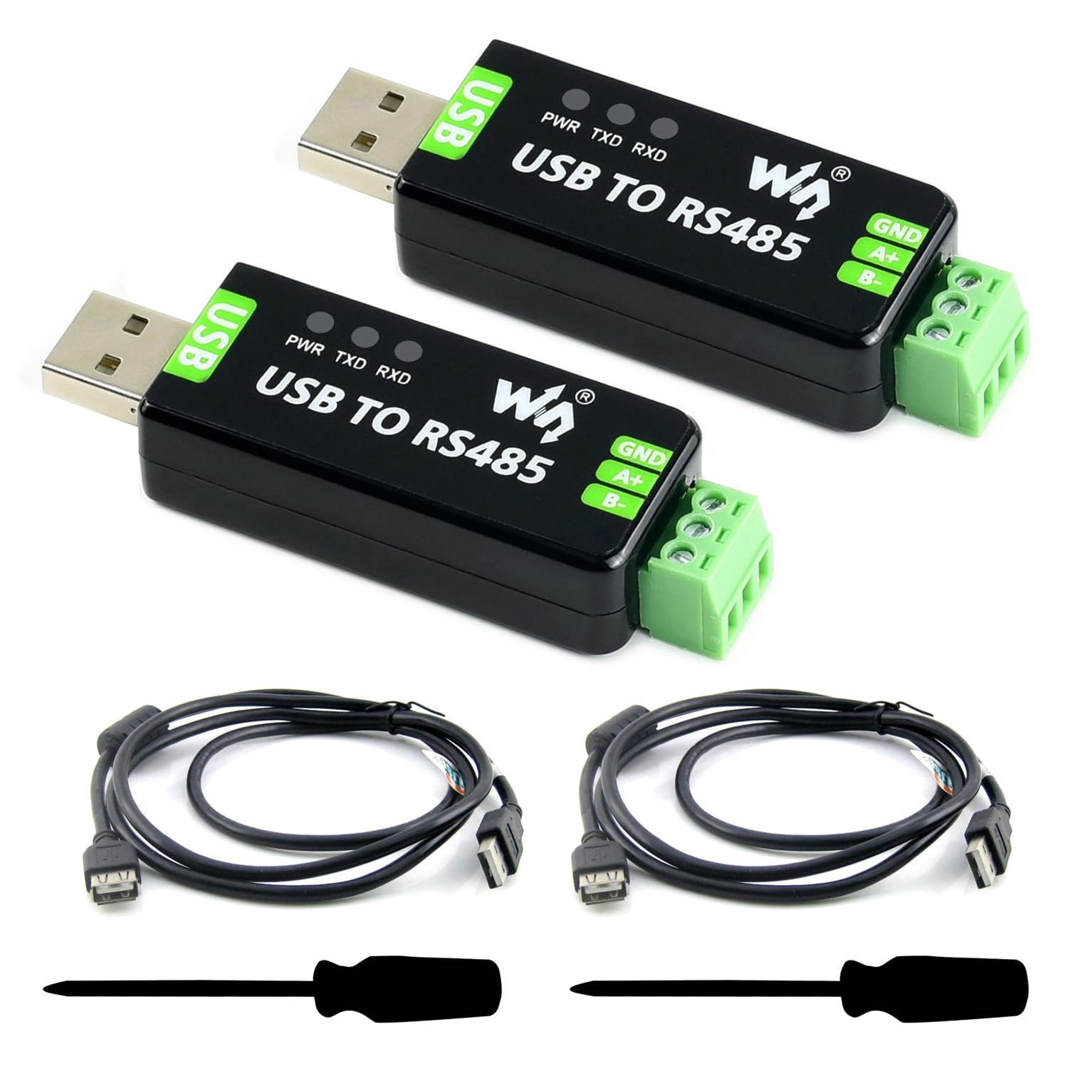 KLAYERS Bidirectional Industrial USB to RS485 Converter with Onboard FT232RNL and SP485EEN, 2PCS Version