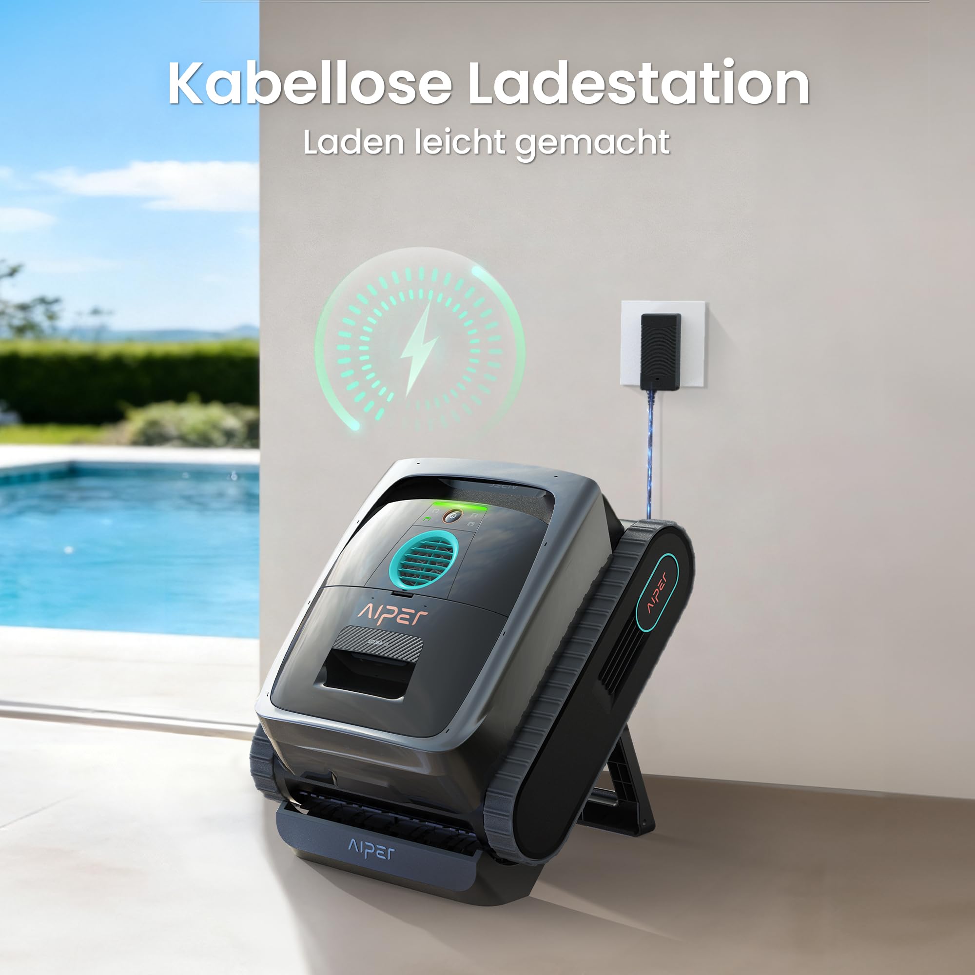 (2026 Neu) Aiper Scuba V3 Poolroboter Akku für Wand und Boden, Smart Poolsauger mit APP und KI-Visio, Wasserlinienreinigung, 3-μm-Filter, für Pools bis zu 200 m²