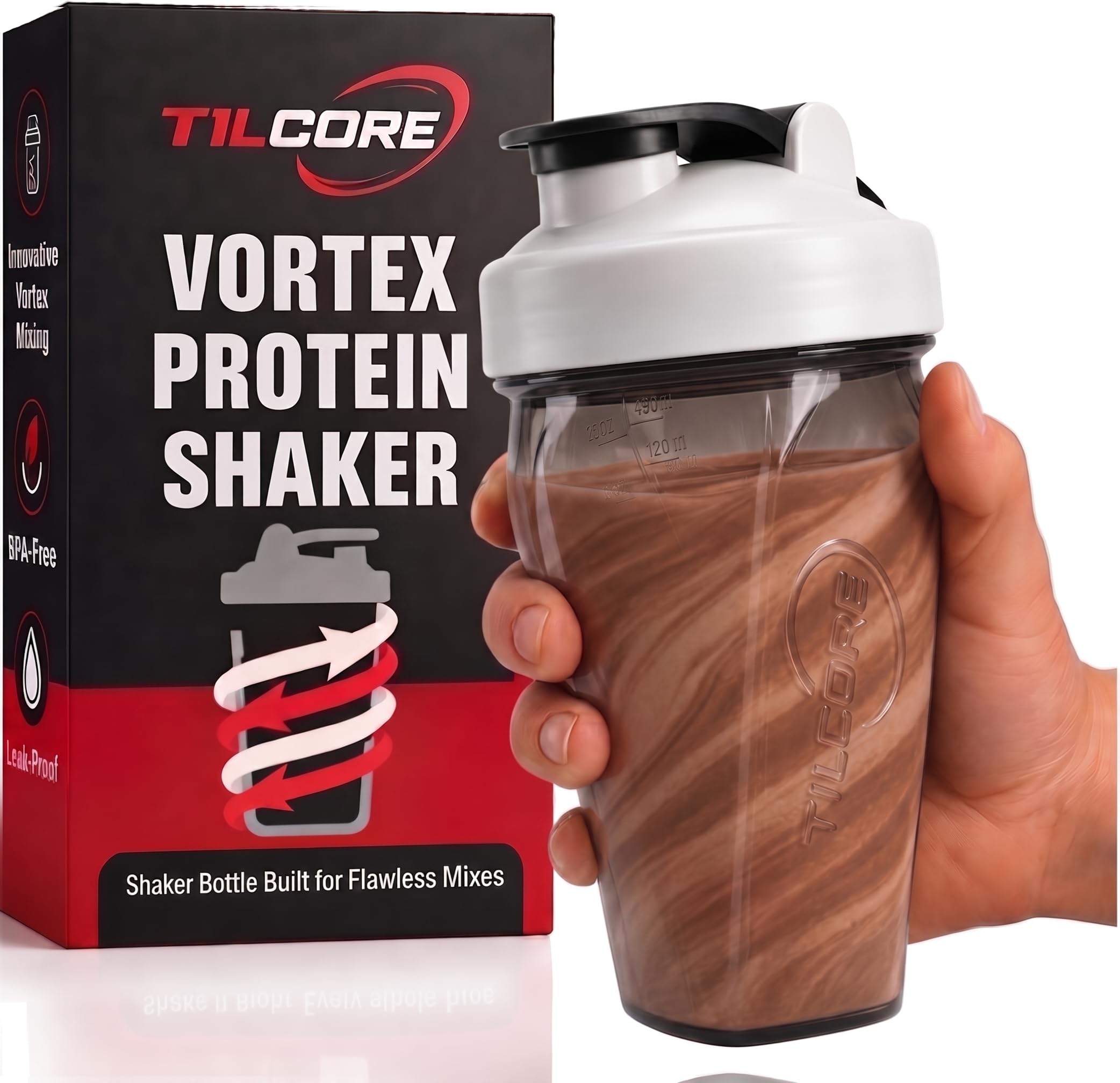Amazon.com: Tilcore Vortex Protein Shaker Bottle 24 oz/700ml