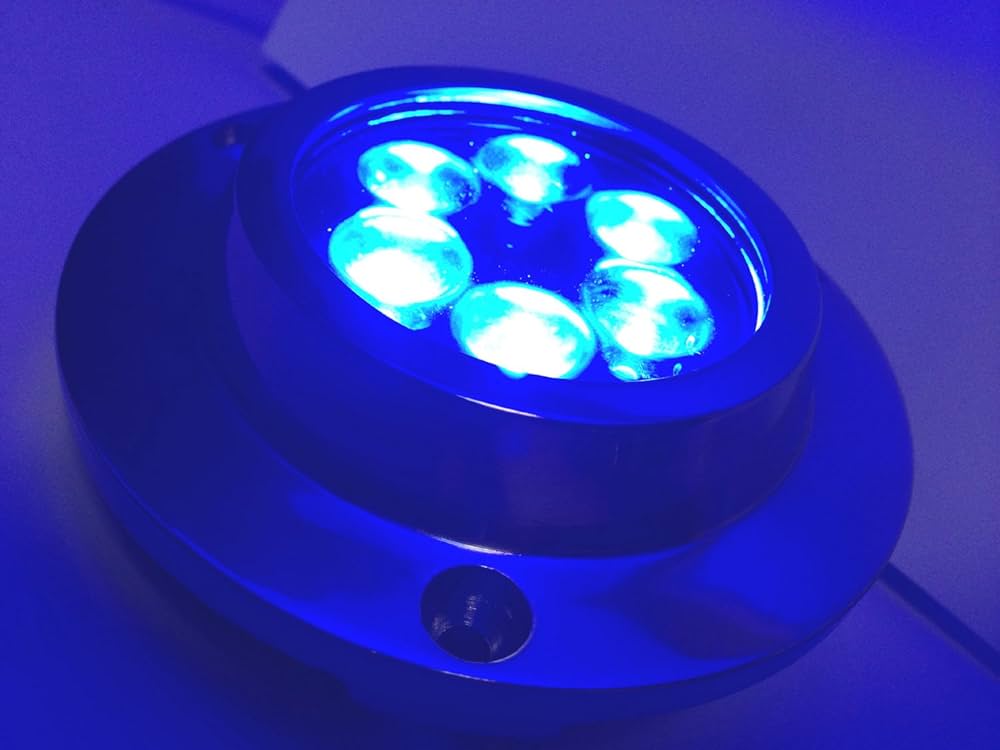 Pactrade Marine 2setsブルーCREE LED Underwater ss316ゴールドハウジングサーフェスマウント Pactrade Marine 2SETS Blue Cree LED Underwater SS316 Gold