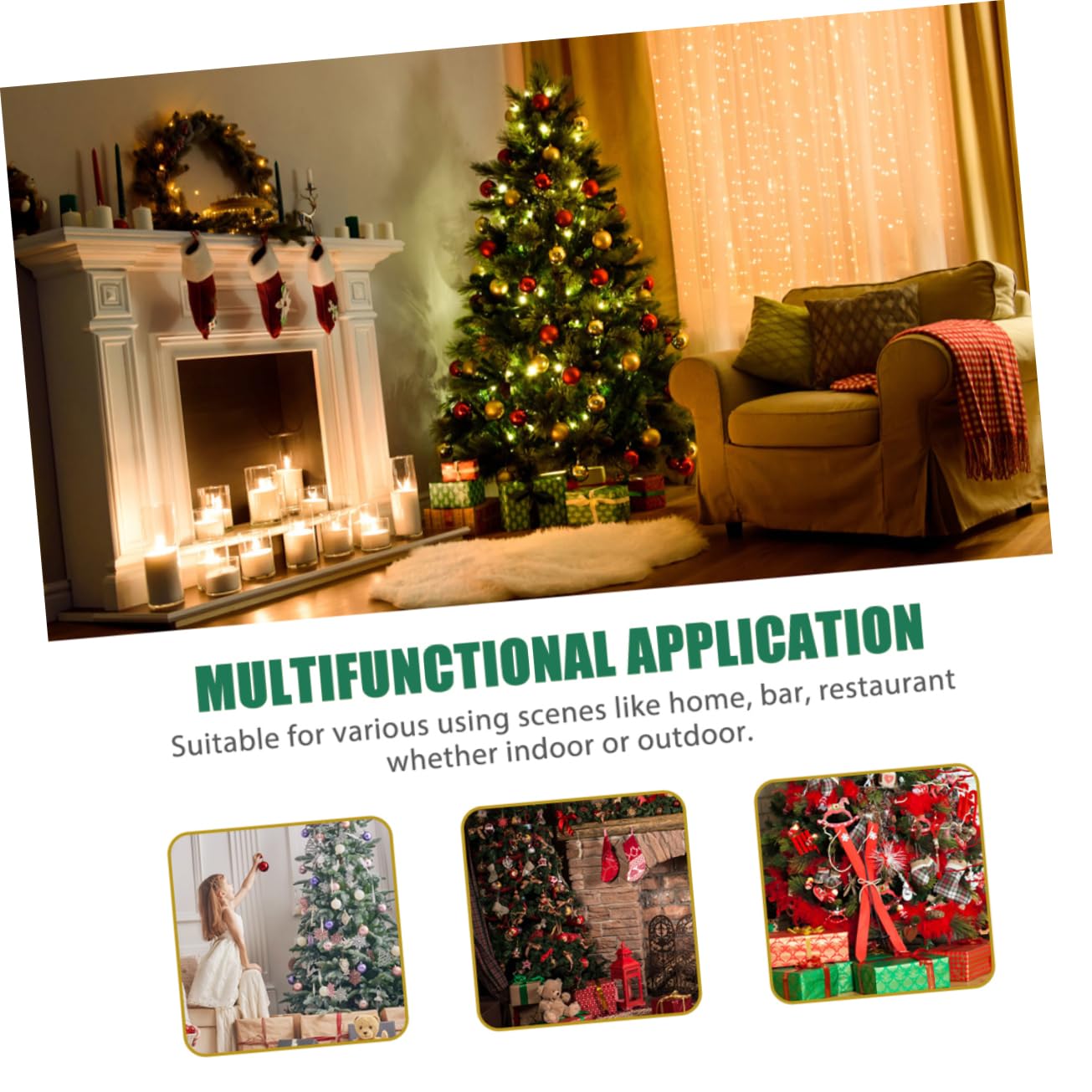ABOOFAN Jupe de Sapin de Noël en Acrylique Rouge Tapis Décoratif pour Sol Maison Festive