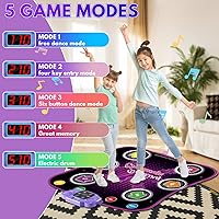 Vista 3 de Alfombrillas de baile para niños de 4 a 8 años, tapete de baile con Bluetooth, música integrada, melodías de 3 idiomas, 5 modos, alfombrillas