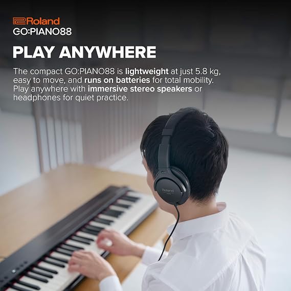 Roland GO:PIANO88 | Entry-Level Portable 88-Note Digital Piano | Premium Performance | Lightweight Design | Powerful Learning Features | Battery-Powered Operation | Bluetooth & MIDI Connectivity