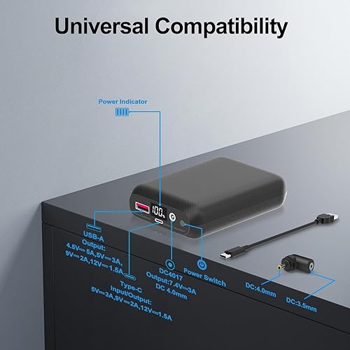 Miniatura 6 de Paquete de batería de 16000 mAh para chaleco calentado, cargador de batería recargable de 5 V7.4 V con pantalla LED y salida CCUSB para chaqueta
