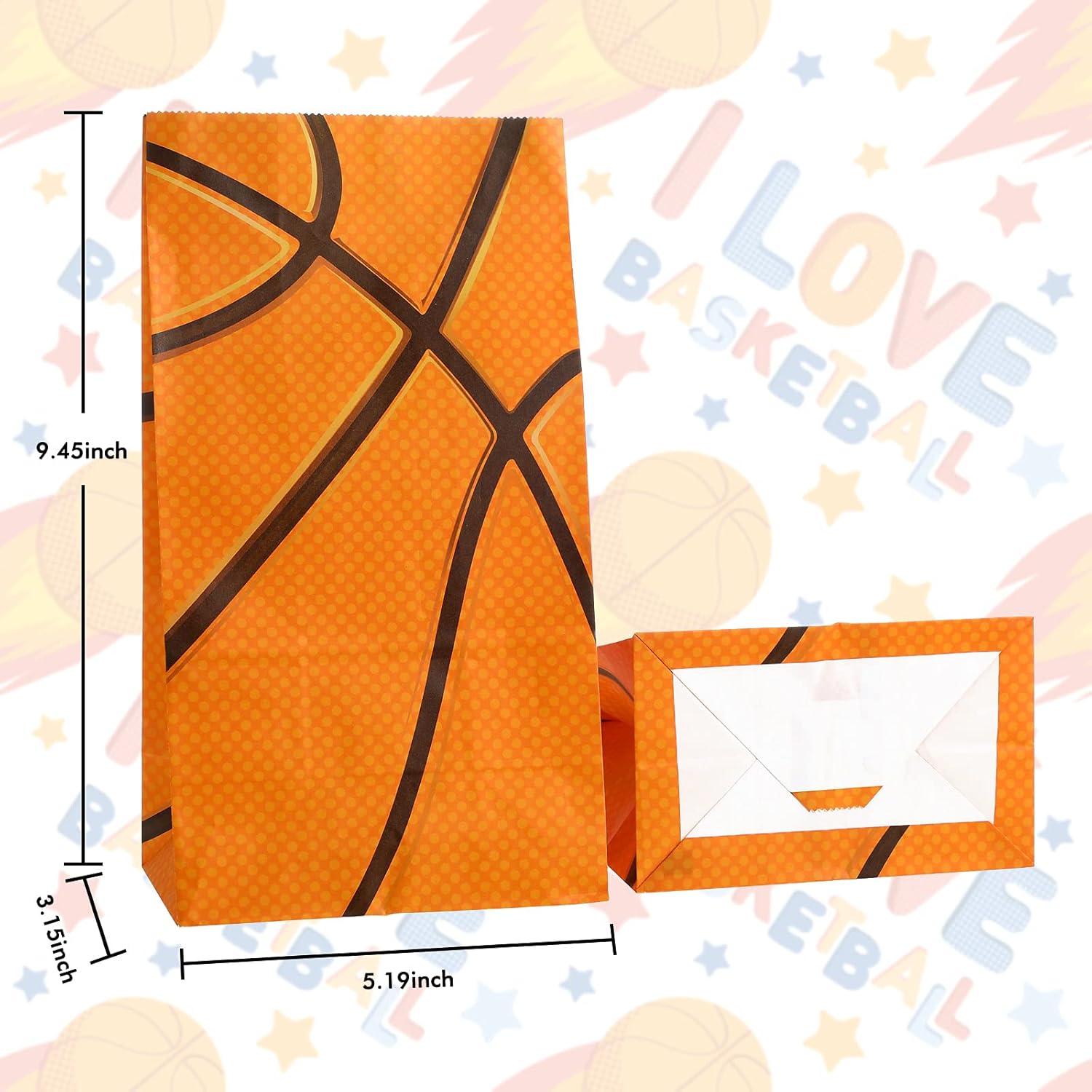 40 Pieces Basketball Party Favors Bags for Basketball Birthday Party
