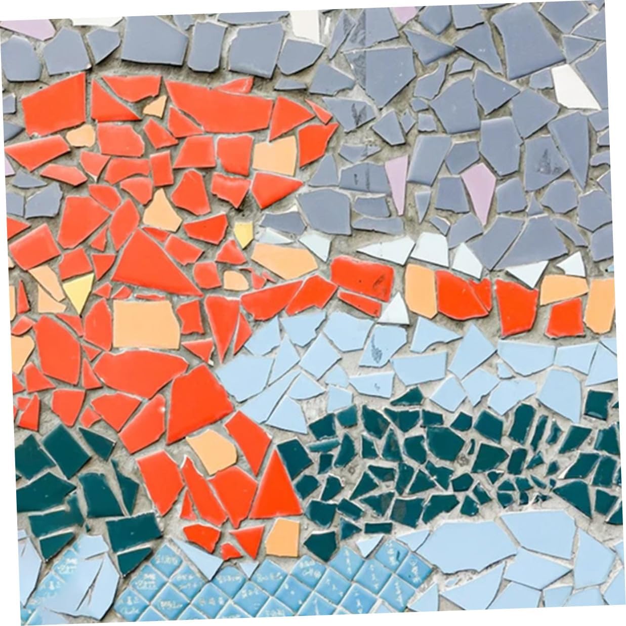 Holibanna DIY Ceramic Mosaic Tiles Pieces for Crafts Bag Irregular Glazed Porcelain Tiles for Art Projects Home Decor Birthday and Holiday Decorations Smooth Surface with Flat Back for Easy