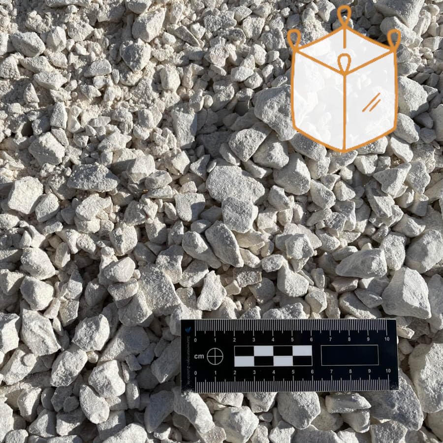 Gravier 0/20 Concassé Calcaire Premium, Big Bag de 1500kg, Blanc-Beige (GR0/20CC-BB-VM01, Grave, 2, GR0/20CC-BB-VM01)