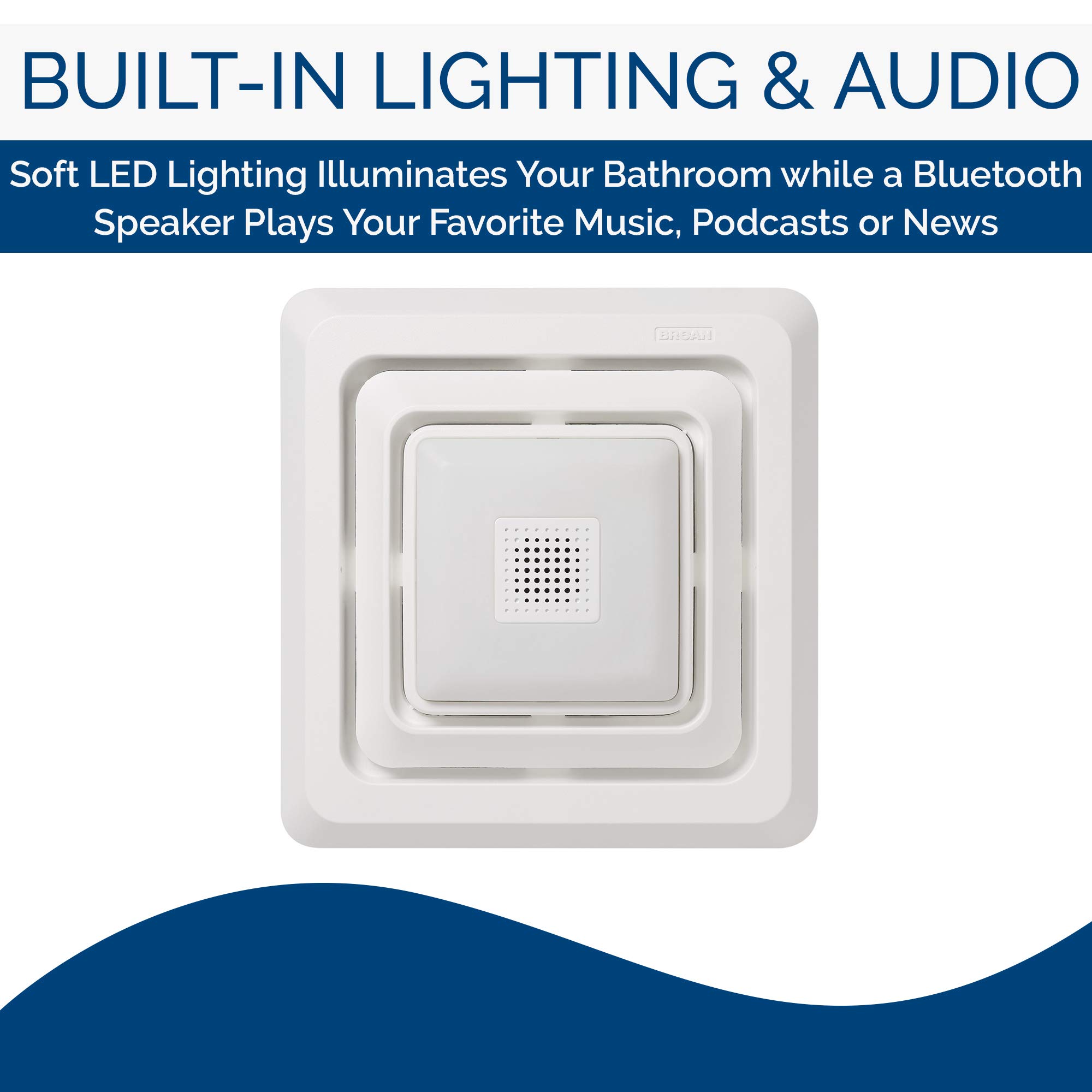 Broan-Nutone FG800SPK Bluetooth Speaker Bathroom Exhaust Grille Cover with  LED Light, White Bath Fan : Amazon.co.uk: DIY u0026 Tools