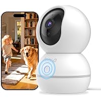 Noorio CS201 2K 360 deg. Indoor Security Camera w/ Smart Motion Tracking, Night Vision & 2-Way Audio