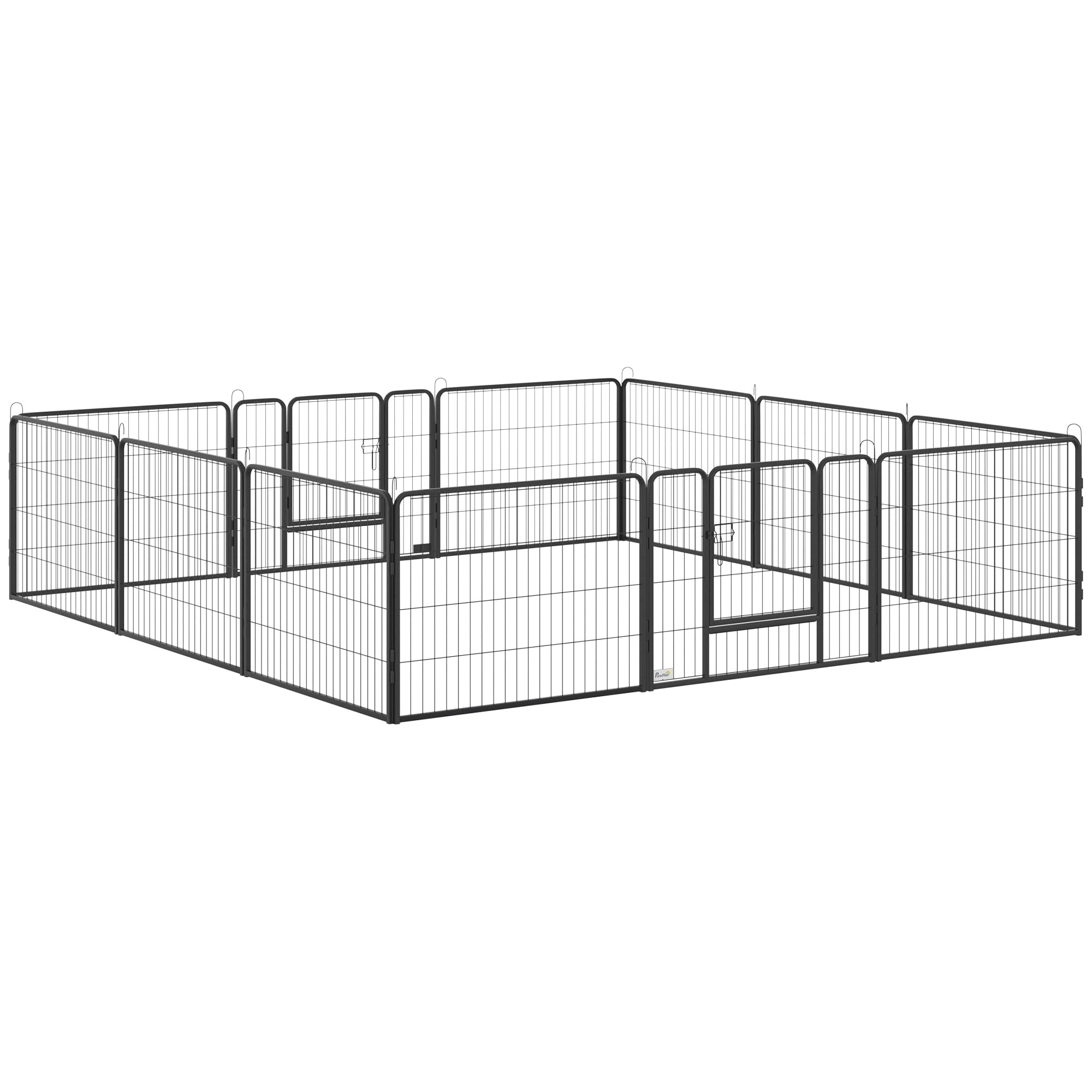 PawHut Dog Pen 12 Panels Pet Playpen for Dogs Rabbits Ducks 60cm High | Puppy Pen, Heavy Duty, Indoor Outdoor Use