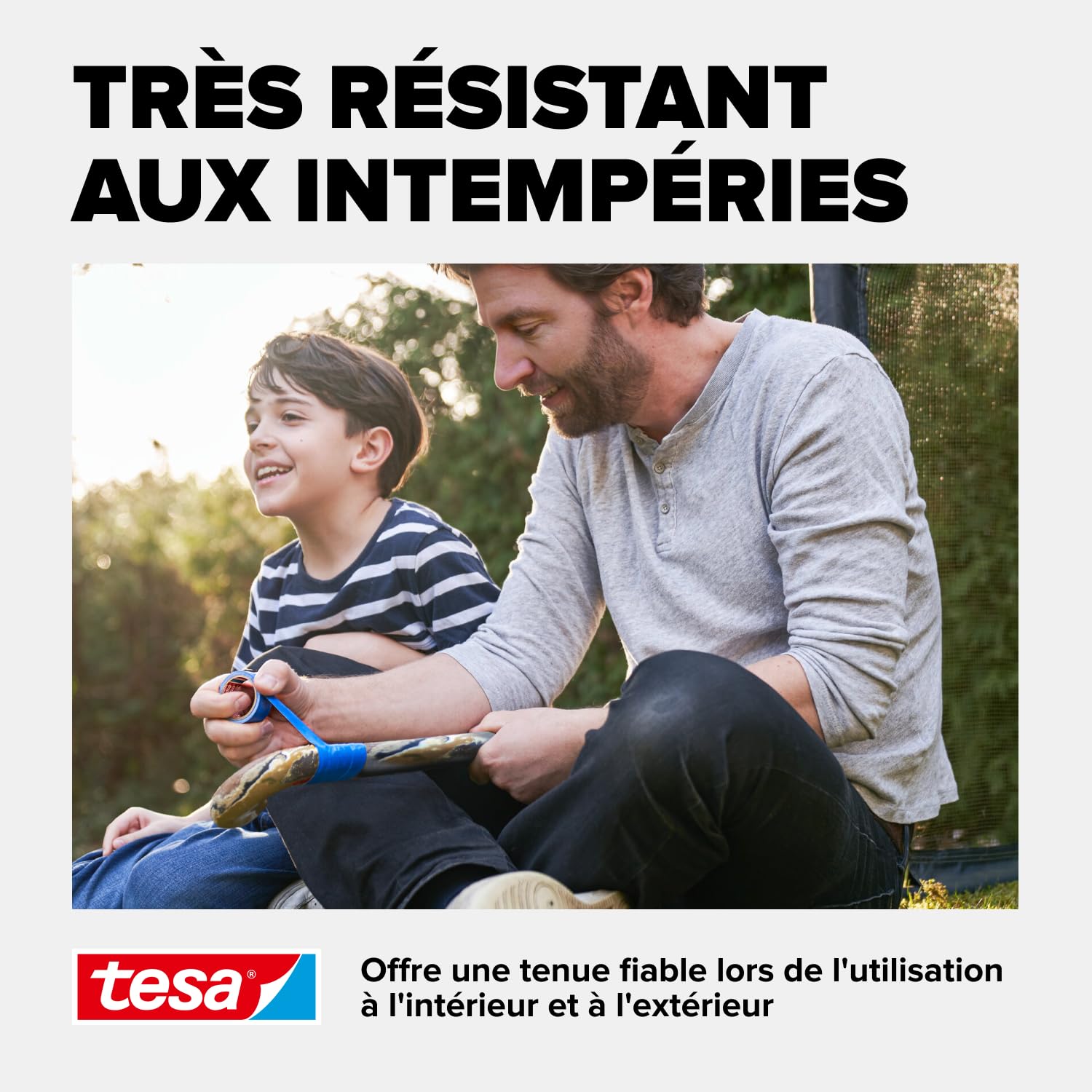 tesa extra Power Perfect Ruban adhésif tissé- Noir - 50 m x 50 mm
