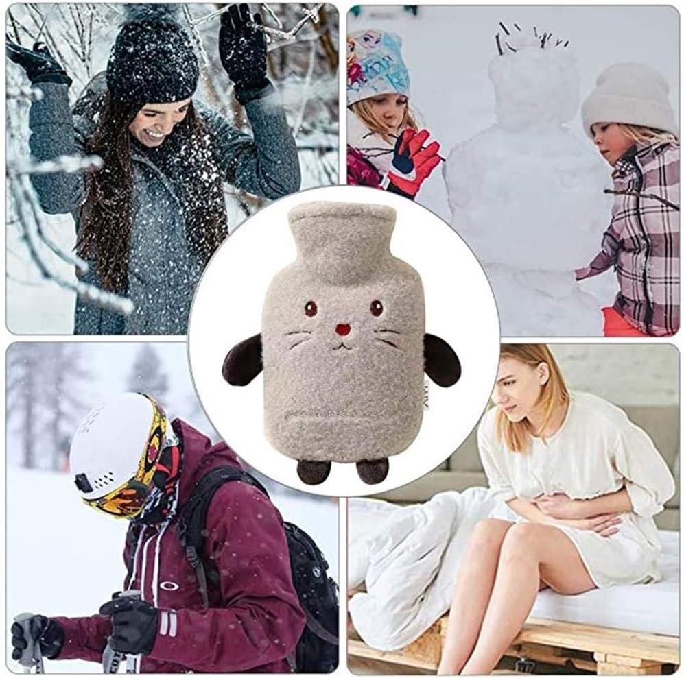 LLQUS 1L PVC Hot Water Bottle with Cover, Animal Hand Warmers Hot Water Bag, Non-Slip : Health & Household