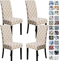 Vista 10 de SPRINGRICO Juego de 4 fundas para sillas de comedor, fundas elásticas para sillas de comedor, de elastano lavables, fundas para sillas Parsons