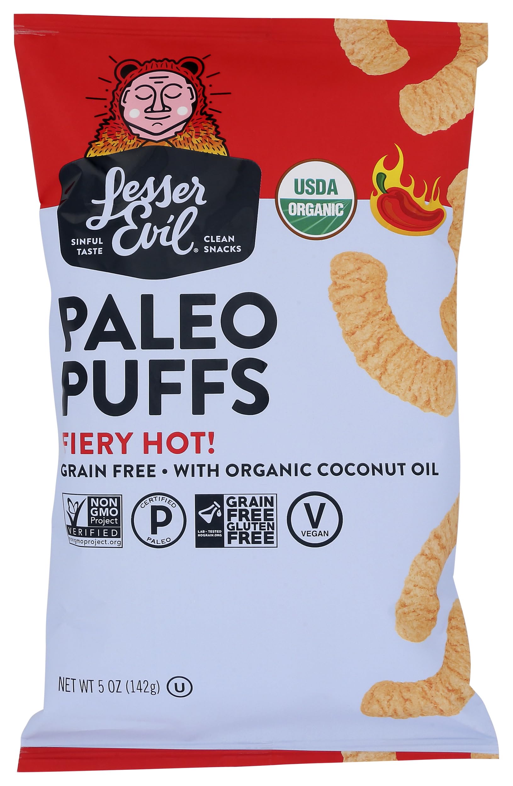 Paleo Puffs, Fiery Hot 142g Piece