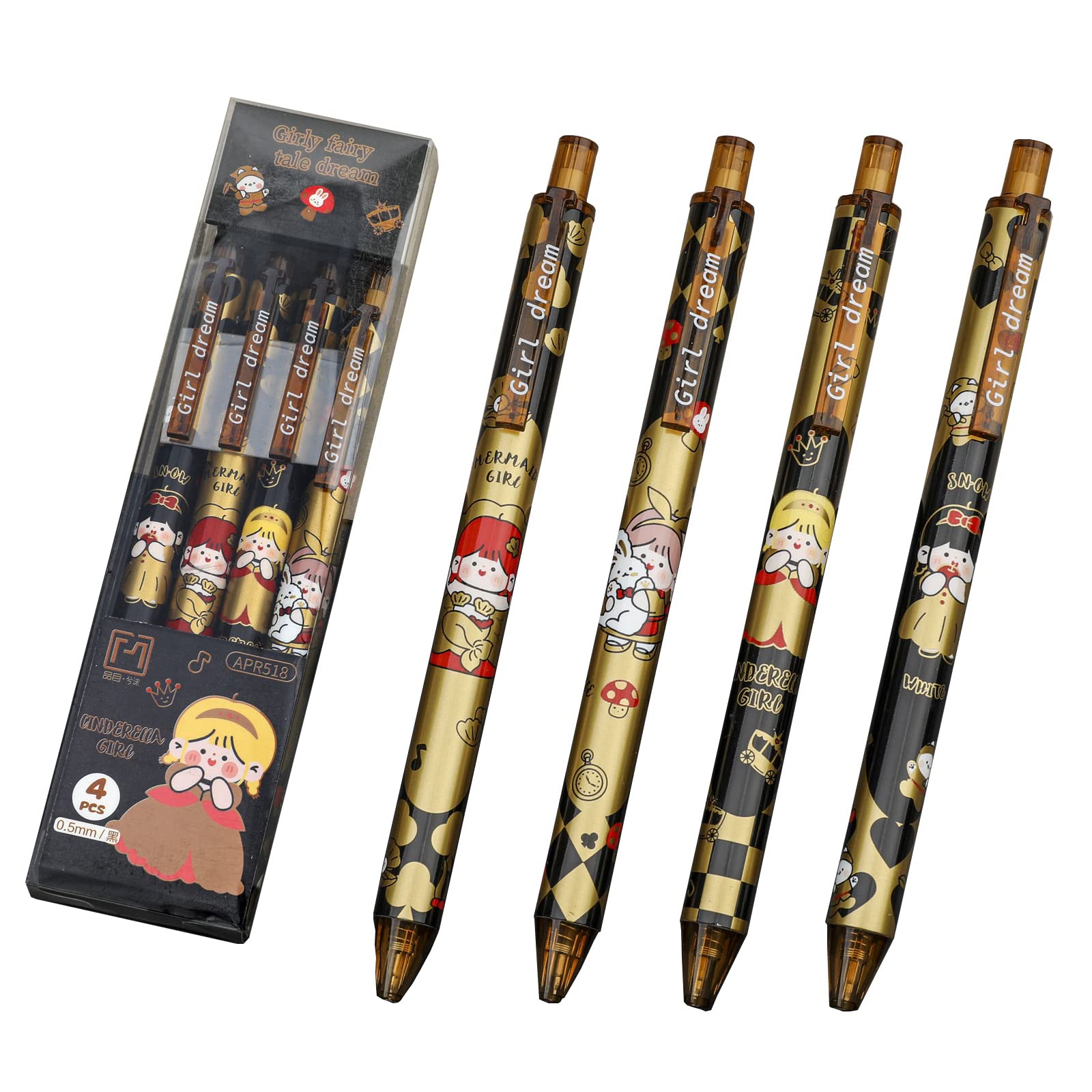 Bolígrafos De Gel Retráctiles Unvoltage Gel Ink Rollerball Set De 6 Boligrafos De Tinta Negra De 0 020 In