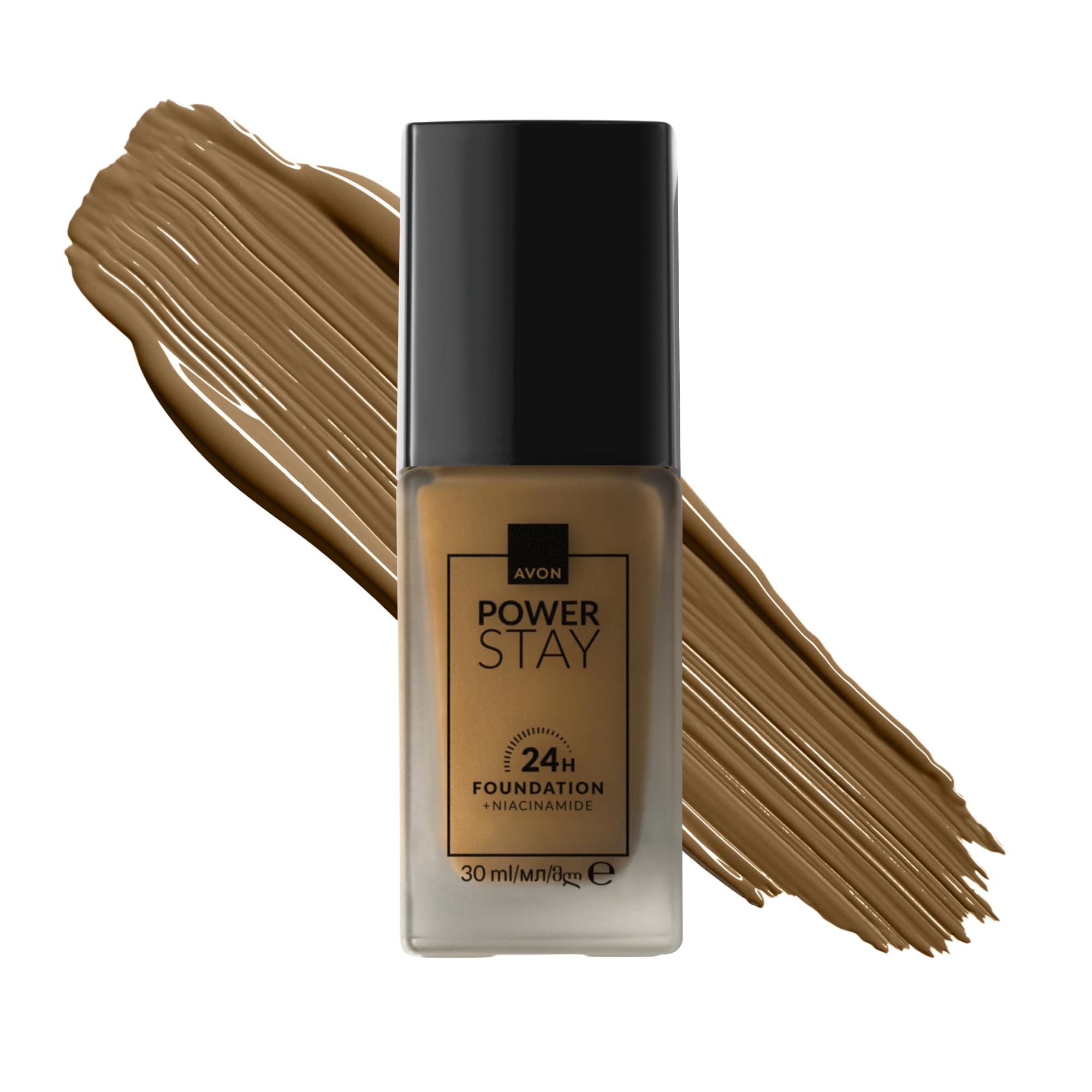 Avon Power Stay 24 Hour Longwear Foundation SPF10, Caramel 420G, Colour Lock Technology, Breathable, Natural-Looking Formula, 35 Shades, Cruelty Free